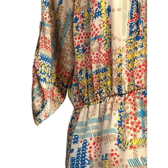 Anthropologie Collective Concepts Women's Tan Abstract Print Dress Size Medium - Picture 3 of 5